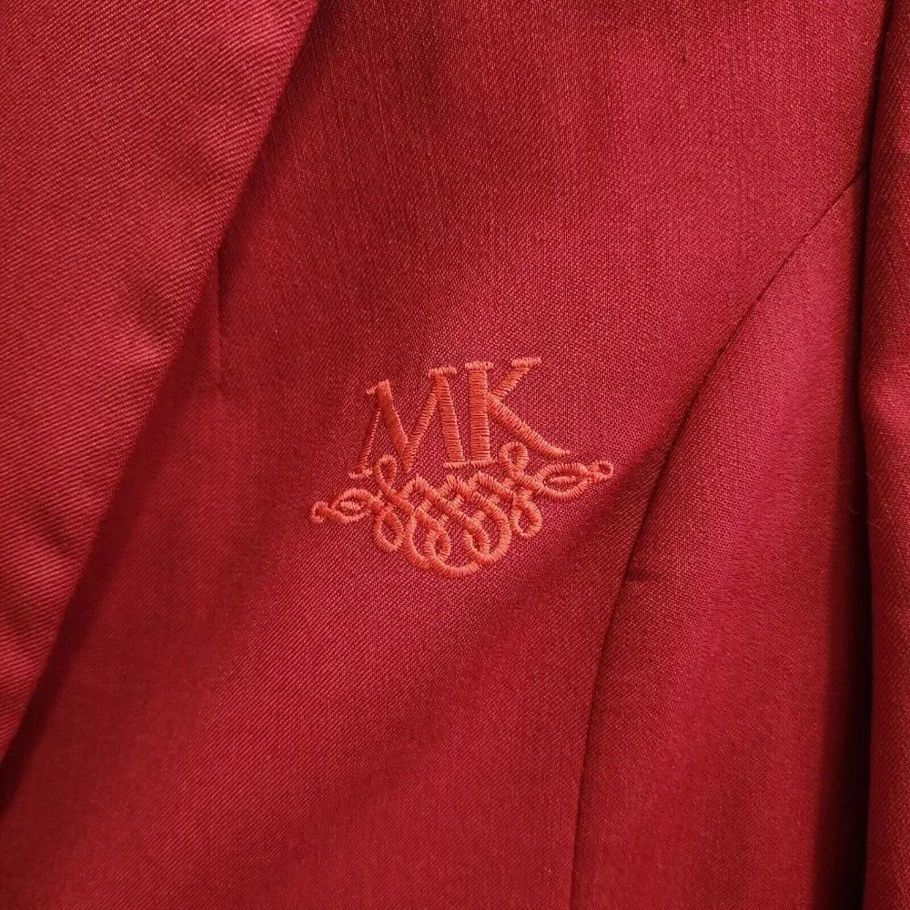 Lot of‎ 2 Mary Kay Women's Button Up Blazer Jackets Red Embroidered Size 2/2P